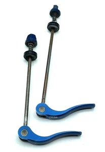 Salsa No Logo Quick Release Skewers Front & Rear QR Blue Anodized 90's MTB - Picture 1 of 8