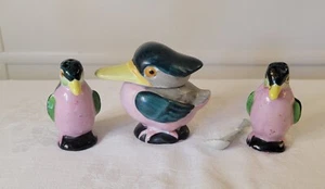 Darling Vintage Petite Pinguin Set Salz & Pfeffermarmelade/Honigglas mit Löffel Japan - Bild 1 von 14