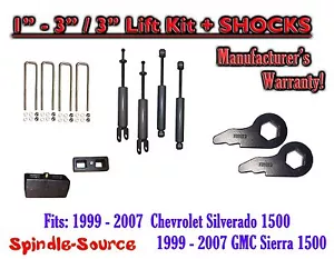 1-3" Keys / 3" Leveling Kit + SHOCKS FOR 99 - 06 CHEVY GMC 1500 Silverado Sierra - Bild 1 von 1