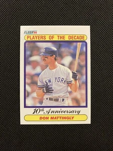 1990 Fleer Don Mattingly New York Yankees Spieler des Jahrzehnts Karte # 626 - Bild 1 von 4