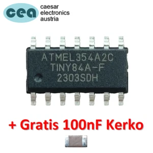 ATtiny84A-SSF ATtiny 8KB 20MHz SOIC-14 125°C [1~100 Stück/piece] - Bild 1 von 4