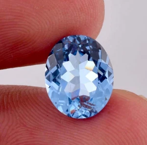 ACQUAMARINA bluastra naturale impeccabile taglio ovale pietra preziosa sfusa 8x10 mm certificata - Foto 1 di 5