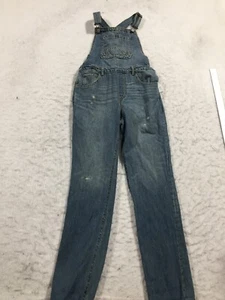 NEW Gap Overalls Kids 2XL 14-16 Blue Distressed Med. Wash Pockets - Picture 1 of 8