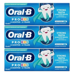 Oral-B Pro Kids Toothpaste 0-6 Years for Strong Teeth & Healthy Mouth 50ml X 3 - Picture 1 of 1