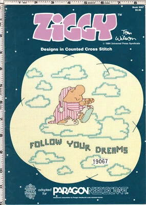 "Ziggy" ©1984 Paragon Needlecraft Counted Cross Stitch Chart Pattern Book # 5097 Foto 1 de 3