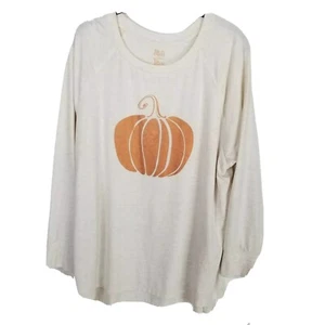 State Of Mine Large Sweatshirt Fall metallic orange pumpkin graphic lightweight - Picture 1 of 4