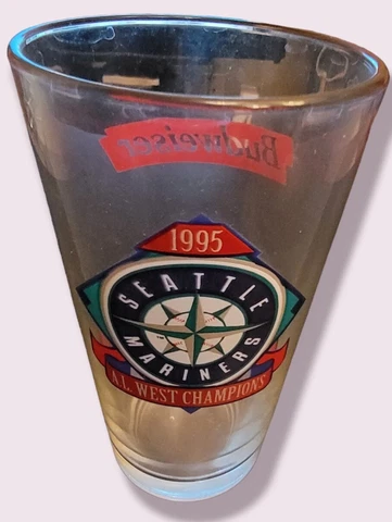 SEATTLE MARINERS BASEBALL 1995 A.L. West Champions BUDWEISER Beer Mug Glass Cover