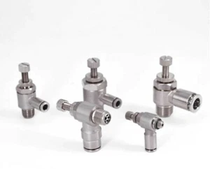 Rosca M5 4mm / 6mm Neumático Codo Regulador Acelerador Empuje Ajuste Aire Metal 16Bar - Imagen 1 de 2