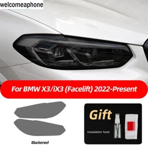 Pre-cut Headlights Smoke Paint Protection Vinyl Tint Wrap Film For BMW X3/IX3 - Picture 1 of 9