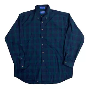 Camisa De Colección Sir Pendleton Lana Virgen Para Hombres Grande Verde A Cuadros Manga Larga DEFECTOS - Imagen 1 de 15