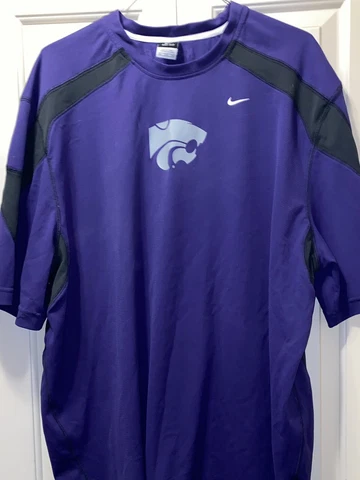 Kansas State Wildcats Nike Dri-Fit Short Sleeve Shirt Men's Purple Used 3XL Cover