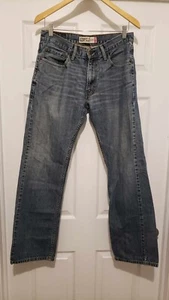 Levis 505 Straight leg mens jeans size 31x32 denim blue regular fit pockets logo - Imagen 1 de 6