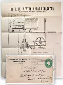 1892 Illustrated Circular American Tool & Machine Co.'s Hydro Extractor Boston - Picture 1 of 5