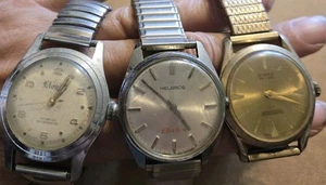 3 relojes vintage Evans De Luxe Lloyd's Helbros SIN PROBAR - Imagen 1 de 10