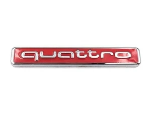 Insignia emblema maletero maletero trasero Quattro plateado/rojo para Audi - Imagen 1 de 1
