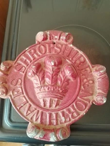 CAST IRON SHROPSHIRE AND NORTH WALES FIRE INSURANCE MARK / WALL PLAQUE - Picture 1 of 4