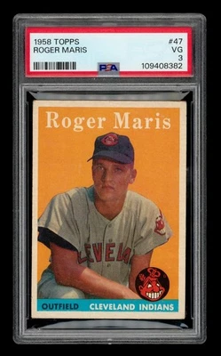 1958 Topps Set-Break No47 Роджер Марис PSA 3 очень хорошее состояние - Изображение 1 из 3
