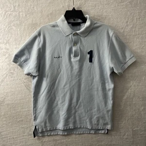 Hackett Mens Polo Shirt Solid Blue Medium Cotton Short Sleeve Collar #1 Pullover - Picture 1 of 8