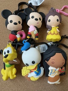 Disney Mickey & Friends Essen 3D Figur Tasche Clip PLUTO BELLE MICKEY POCAHONTAS - Bild 1 von 3