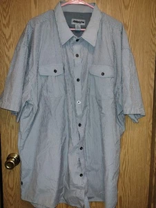 Camicia elegante casual manica corta uomo taglia 5XL righe grigio bianco Ablanche - Foto 1 di 7