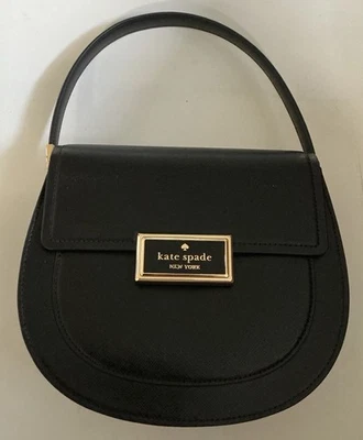 Kate Spade Reegan Saffiano 皮革马鞍包斜挎包钱包 - 黑色 — 第 1/4 张图片
