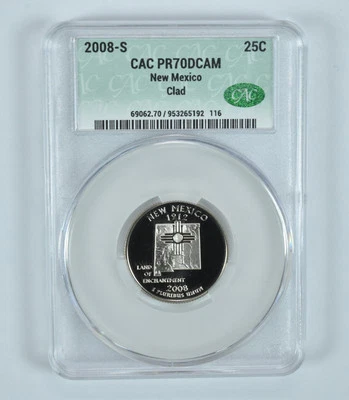 2008-S Washington State Quarter New Mexico CLAD PR70 DCAM CAC - Image 1 of 4