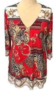 Joseph Ribkoff Top Camicia Blusa Tunica Media Elasticizzata Maglia Maximalista Animale - Foto 1 di 5
