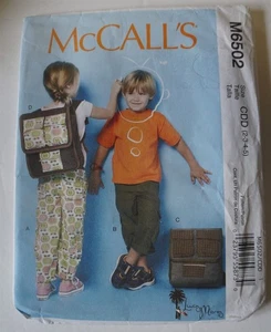 McCalls 6502 Childrens Pants Backpakc Size 2-5 Sewing Pattern - Picture 1 of 2