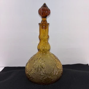 Vintage Indiana SANDWICH Glas Bernstein Diadem Dekanter Ersatz Weihnachten - Bild 1 von 16