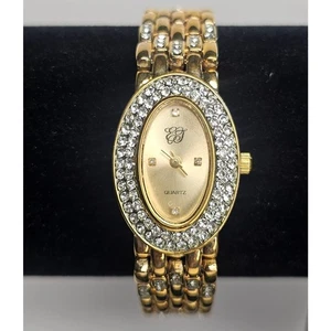 OROLOGIO da polso vintage ritirato Elizabeth Taylor diamanti bianchi strass oro NOS - Foto 1 di 8