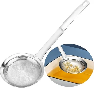 Stainless Steel Fine Mesh Fat Skimmer Spoon - Efficient Kitchen Strainer Tool - Image 1 of 4