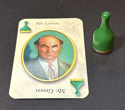 1997 Clue Limited Gift Edition Style #1014 Replacement Green Token & Card Parts - Image 1 of 3