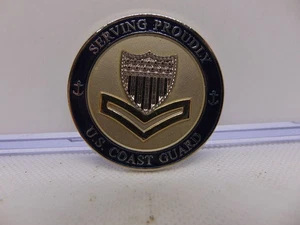 Challenge Coin US Coast Guard Serving Proudly Honor Respect Devotion of Duty - Picture 1 of 4