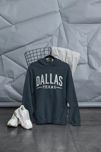 Dallas Texas Unisex Mezcla Pesada Sudadera con Capucha Cálida y Elegante Sudadera con Capucha Regalo - Imagen 1 de 15