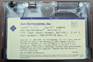 Sun Microsystems SunOS 4.1.1 i OpenWindows dla Sun-3 na taśmie QIC-24 - Zdjęcie 1 z 4