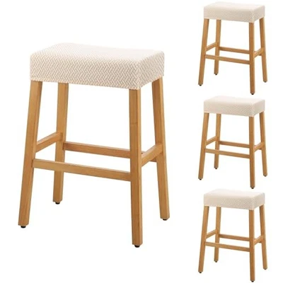  Stool Covers Rectangle - Pack Stretch Waterproof Saddle Seat Cover 4 T-beige - Image 1 of 4