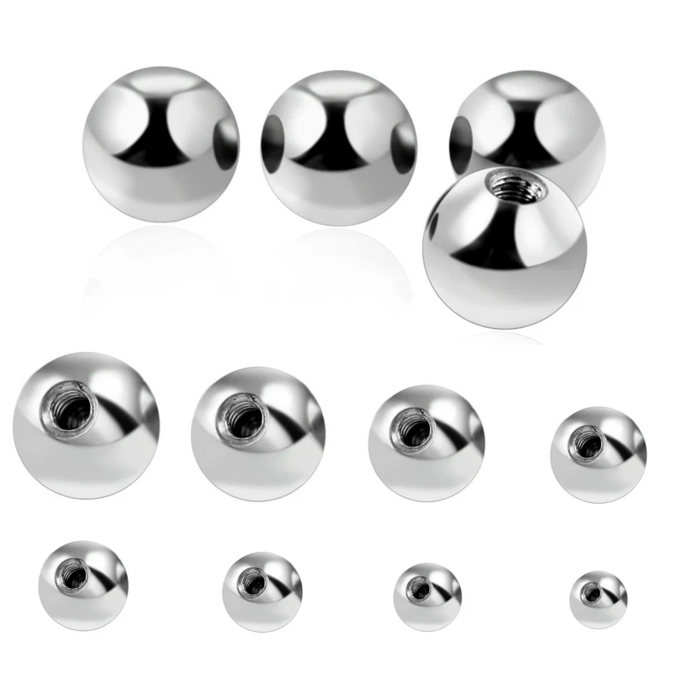 PIERCING ERSATZKUGELN 1,2MM GEWINDE 2MM 3MM 4MM 5MM 6MM ERSATZ EDELSTAHL KUGEL - Bild 1 von 1