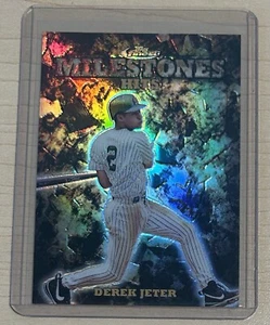 1999 Topps Finest Derek Jeter Refractor Milestones Hits 562/3000 Rare Yankees!!! - Picture 1 of 3