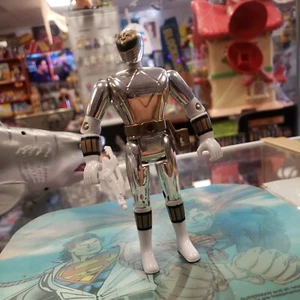 Vintage Mighty Morphin Power Rangers Silver Ranger Action Figure Metallic - Picture 1 of 5