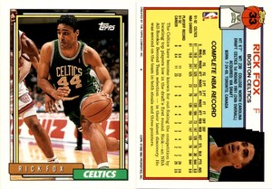 1992-93 Topps Basketball Card 33 RICK FOX BOSTON CELTICS