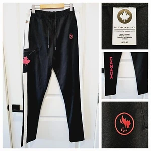Hudsons Bay Company Team Canada Paralympic Medium Pants Track Pants Black - Picture 1 of 13