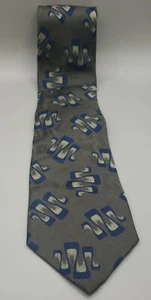 GIORGIO ARMANI Cravatte Men's Silk Tie ITALY Luxury Geometric Green/Blue 3.25"W - Picture 1 of 4