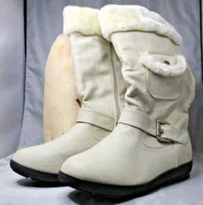 Botas de Nieve Reneeze Mujer Talla 9 Beige Peluche Interior Suavemente Usadas Bolsillo Funcional - Imagen 1 de 13