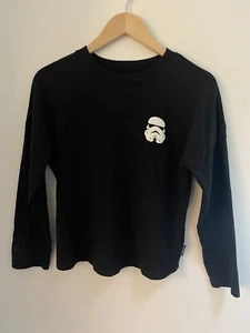 Disney Star Wars Kids Boys Solid Black 100% Cotton Stormtrooper Spirit Jersey L - Picture 1 of 6