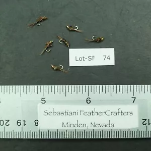 Lote de seis moscas cola de faisán con cabeza de cuentas #22-SF 74 - Imagen 1 de 2