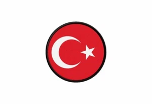 Patch Abzeichen Druck Bügelbild Kleber Flagge Rondell Kreis Türkei Turkish - Bild 1 von 1