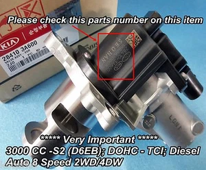 EGR VAVLE 3,0 L-S2 DOHC-TCI A/T-8 velocidades para KIA Mohave Borrego 2008+ 284103A600 - Imagen 1 de 9