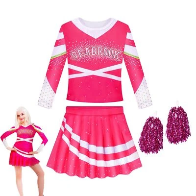 Zombies 3 Cheerleader Cosplay Costume Girls Dress Kids Adult Halloween Outfit - Image 1 of 4
