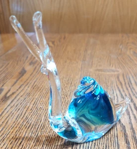 5" BLUE GLASS SNAIL PAPERWEIGHT - Picture 1 of 9