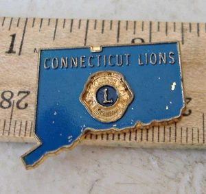 CONNECTICUT LIONS ~ STATE SHAPE ~ LIONS CLUB PIN - Picture 1 of 4